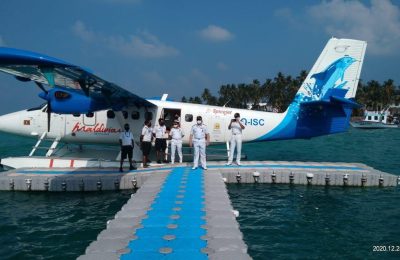 ދިވެހިންގެ ޤައުމީ އެއަރލައިން މޯލްޑިވިއަންގެ ސީޕްލޭން މަލިކުގައި މިއަދު މަޑުކޮށްލަނީ-: ފޮޓޯ: މޯލްޑިވިއަން