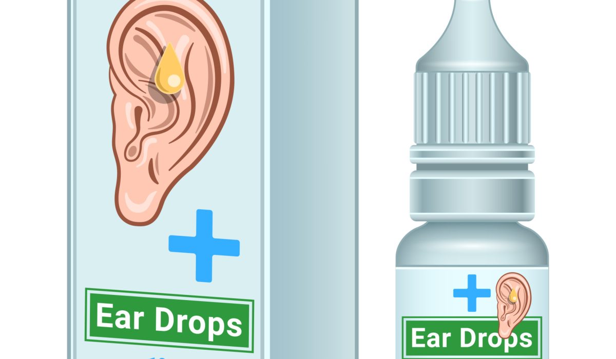 Ear Drops product package realistic isolated white background