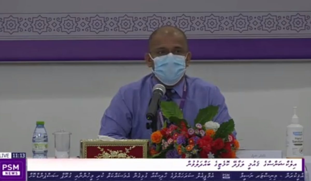 އިންތިޚާބުތަކާބެހޭ ޤައުމީ ލަފާދޭ ކޮމިޓީއާއެކު އީސީ އިން މިއަދު ބޭއްވި ބައްދަލުވުމުގައި އެކޮމިޝަންގެ ރައީސް ޝަރީފް ވާހަކަދައްކަވަނީ-: ފޮޓޯ: ލައިވް ފީޑް ސްކްރީން