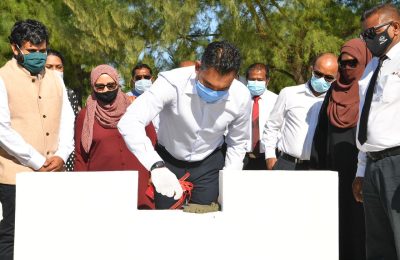 ޑްރަގް ޑިޓޮކްސިފިކޭޝަން  ސެންޓަރުގެ ބިންގާ އެޅުން. ފޮޓޯ:ރައީސްއޮފީސް